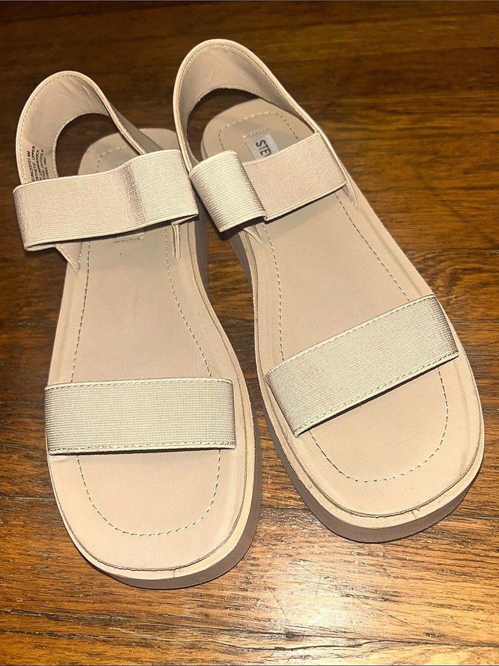 Steve Madden Janice Platform Wedge Sandal Beige